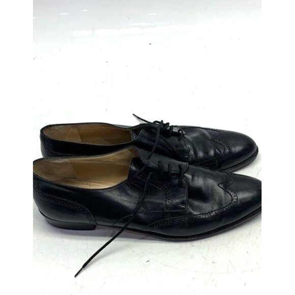 Salvatore Ferragamo Black Leather Wingtip Dress Shoes Made In Italy Size 11 main image 4
